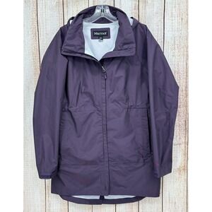 Marmot Celeste Waterproof Rain Jacket Parka Size‎ Medium Purple Hooded Hiking